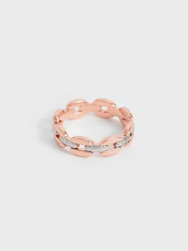 Women ChainLink Ring 8211 Rose Gold CHARLES and KEITH Rings