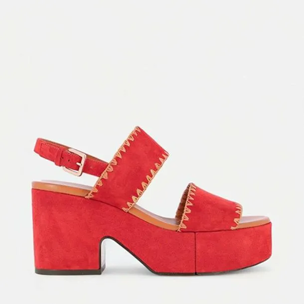 Women CORA Suede Red Clergerie Sandals