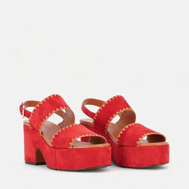 Women CORA Suede Red Clergerie Sandals