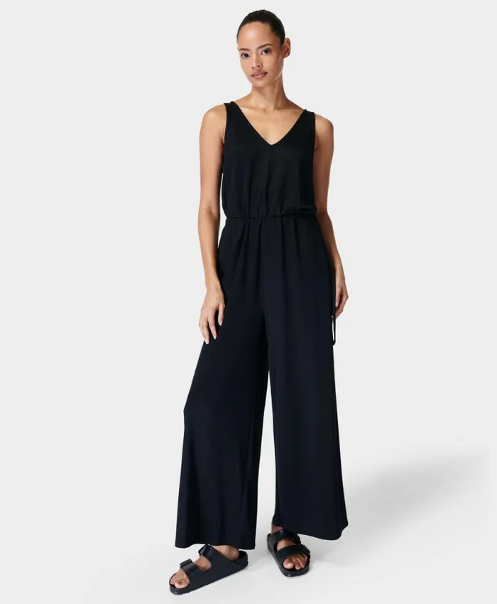Women Cruise Jumpsuit Black Sweaty Betty Dresses and Jumpsuits