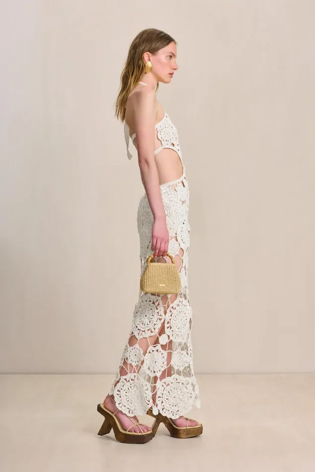 Women Cult Gaia Dresses ACCALIA CROCHET GOWN 8211 OFF WHITE