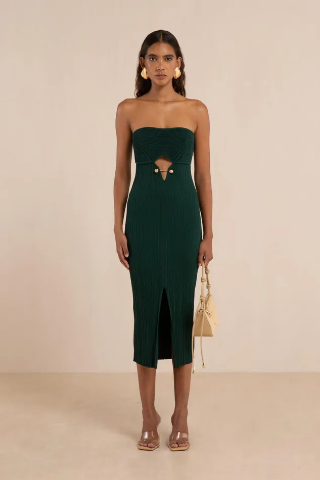 Women Cult Gaia Dresses CHRISTY KNIT DRESS 8211 FOREST GREEN