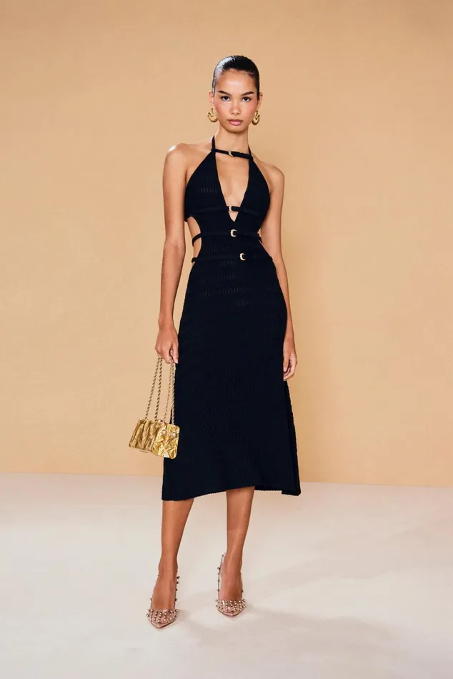 Women Cult Gaia Dresses EVALEIGH KNIT DRESS 8211 BLACK