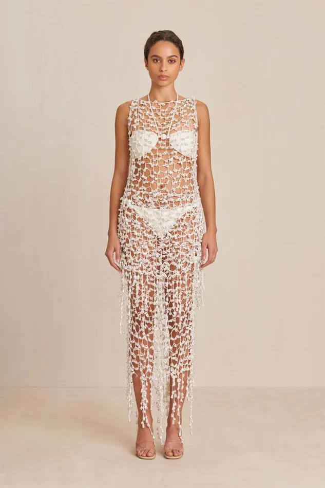 Women Cult Gaia Dresses FAITH CROCHET SKIRT 8211 OFF WHITE
