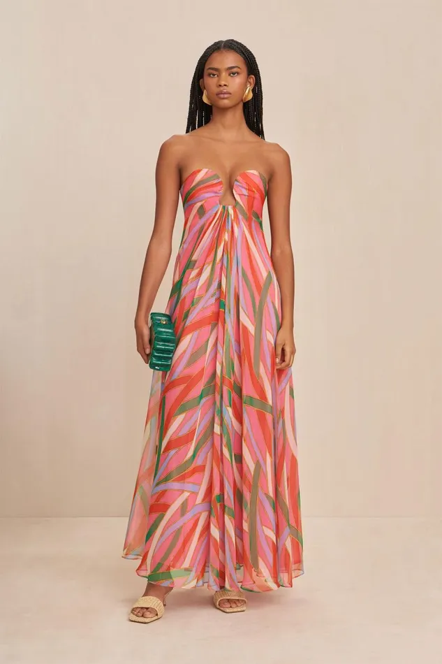 Women Cult Gaia Dresses MISA GOWN 8211 VINTAGE STRIPE PRINT
