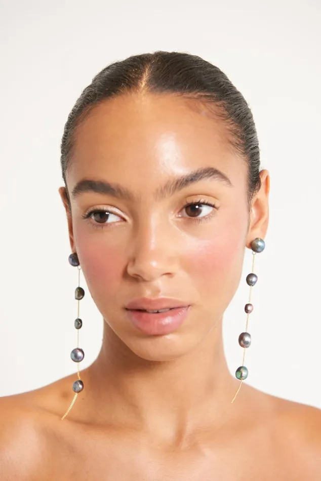 Women Cult Gaia Jewelry ATUM EARRING 8211 BLACK PEARL