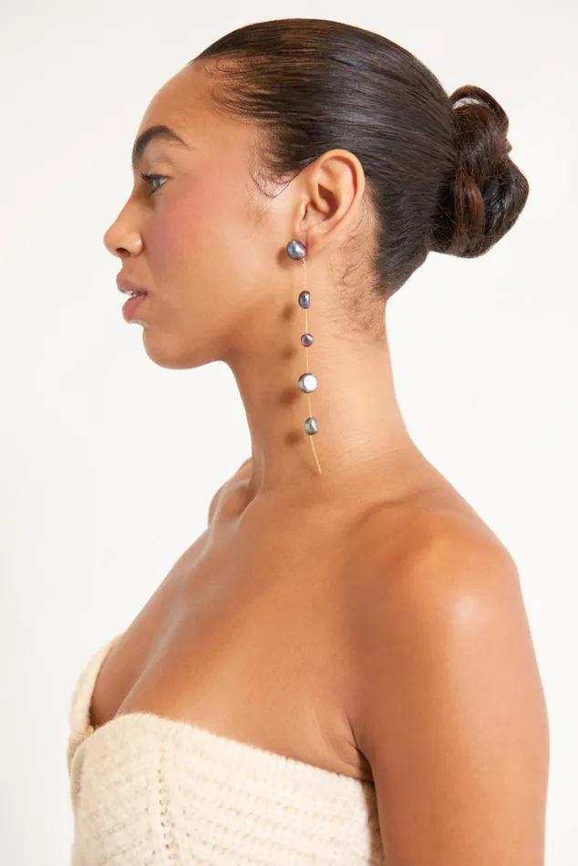 Women Cult Gaia Jewelry ATUM EARRING 8211 BLACK PEARL