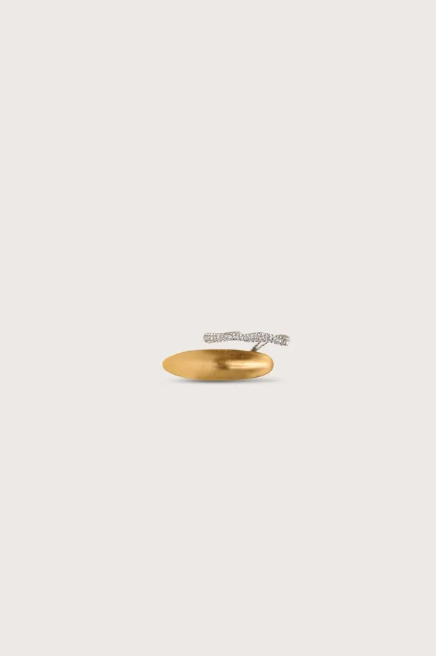 Women Cult Gaia Jewelry FIORE RING 8211 BRUSHED BRASS