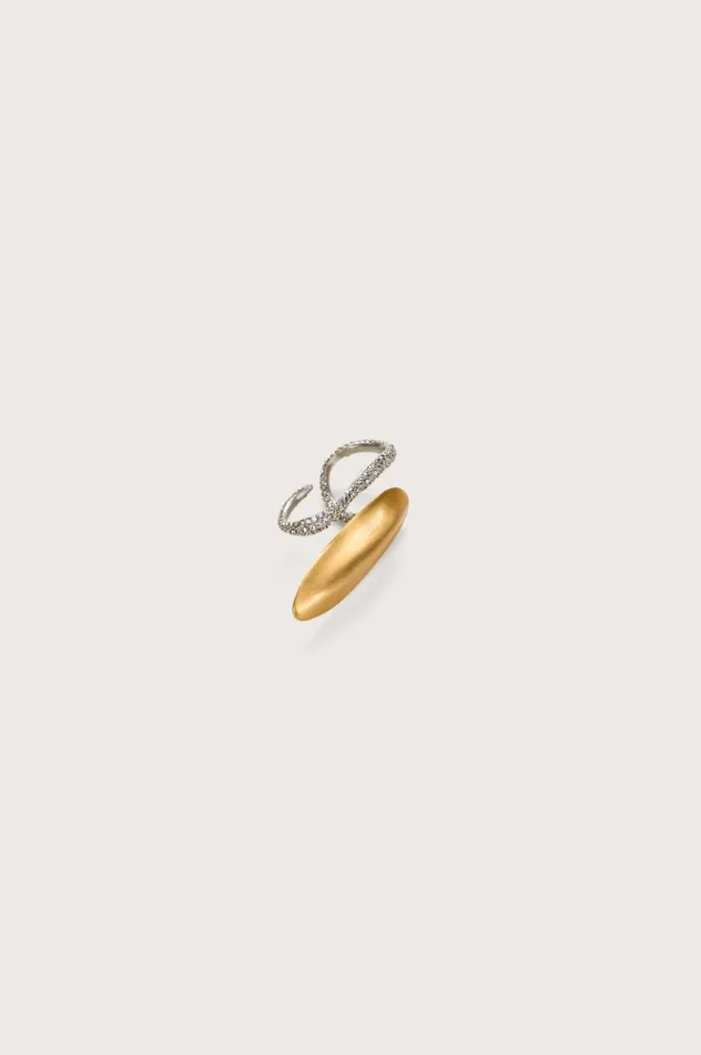 Women Cult Gaia Jewelry FIORE RING 8211 BRUSHED BRASS