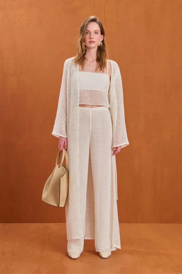 Women Cult Gaia Knits ARI DUSTER 8211 OFF WHITE