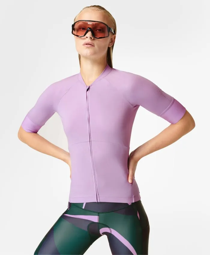 Women Cycling Short Sleeve Jersey Aeon Purple Sweaty Betty TShirts