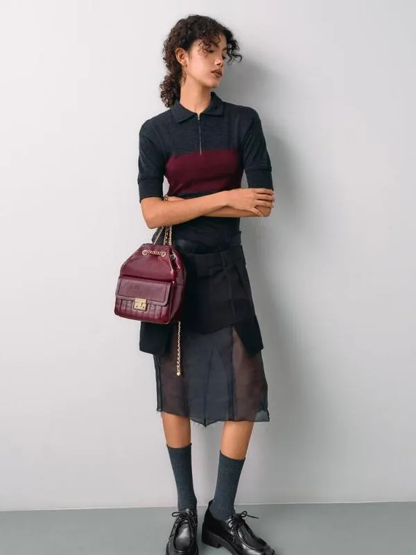 Women Donna CrinkleEffect Backpack 8211 Burgundy CHARLES and KEITH Backpacks