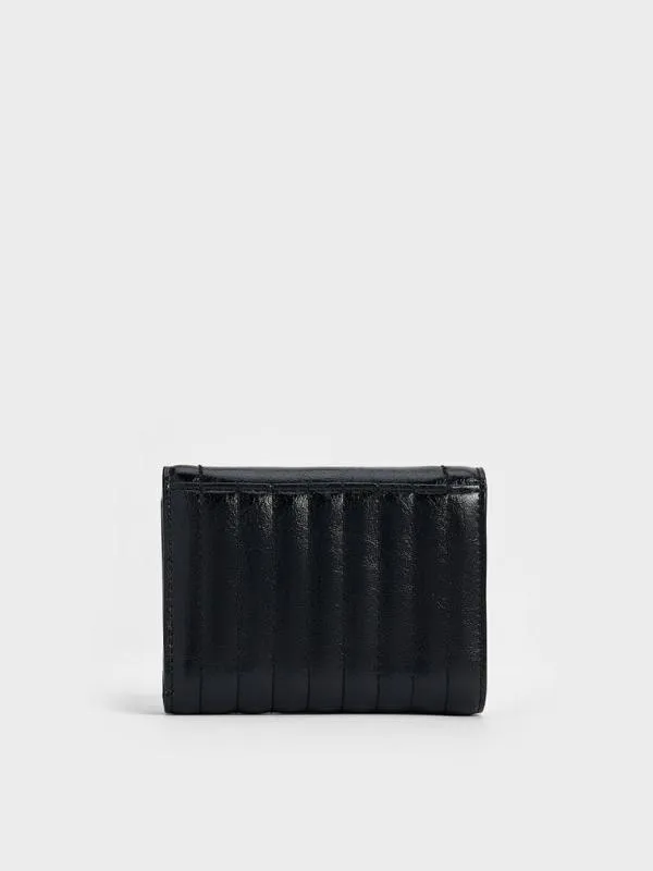 Women Donna CrinkleEffect Wallet 8211 Black CHARLES and KEITH Small Wallets