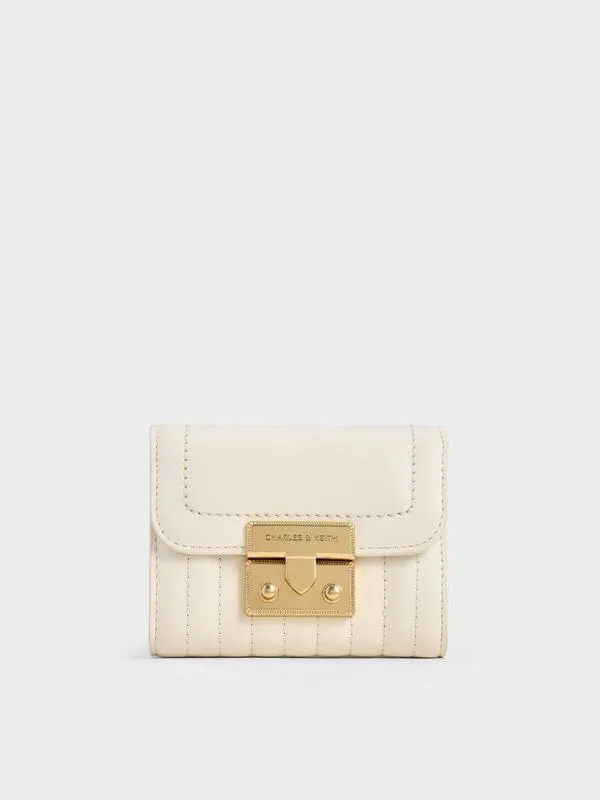 Women Donna CrinkleEffect Wallet 8211 Cream CHARLES and KEITH Small Wallets