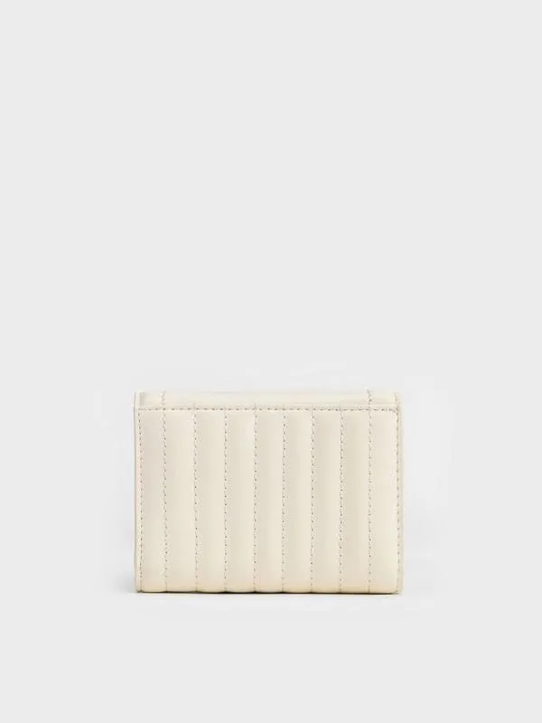Women Donna CrinkleEffect Wallet 8211 Cream CHARLES and KEITH Small Wallets