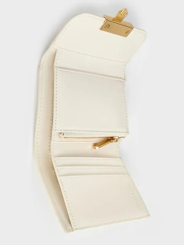 Women Donna CrinkleEffect Wallet 8211 Cream CHARLES and KEITH Small Wallets