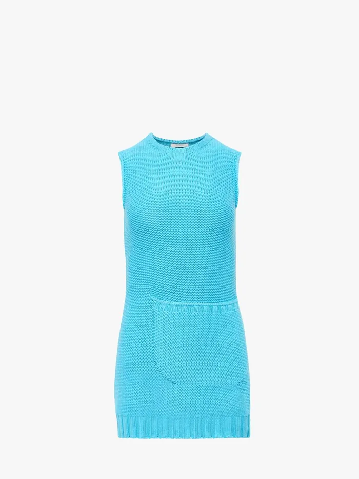 Women Dresses JW Anderson KNITTED MINI SHIFT DRESS Bright Blue