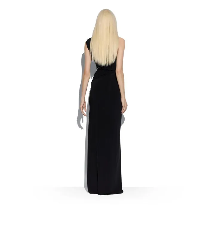 Women Dresses Tom Ford Glossy Viscose Jersey One Shoulder Evening Dress Black Women Dresses Tom Ford Glossy Viscose Jersey One Shoulder Evening Dress Black
