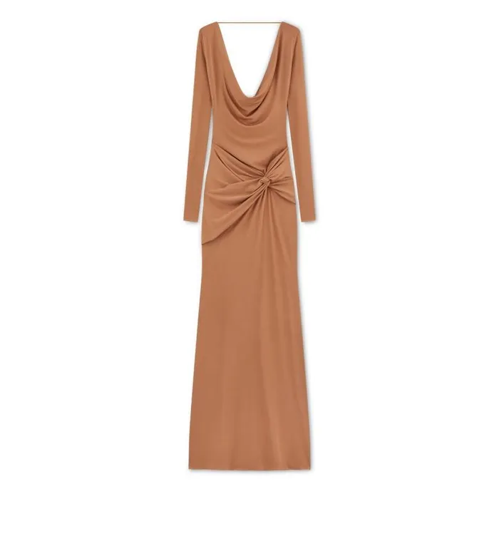 Women Dresses Tom Ford Microcosta Jersey Criss Cross Evening Dress Parfait