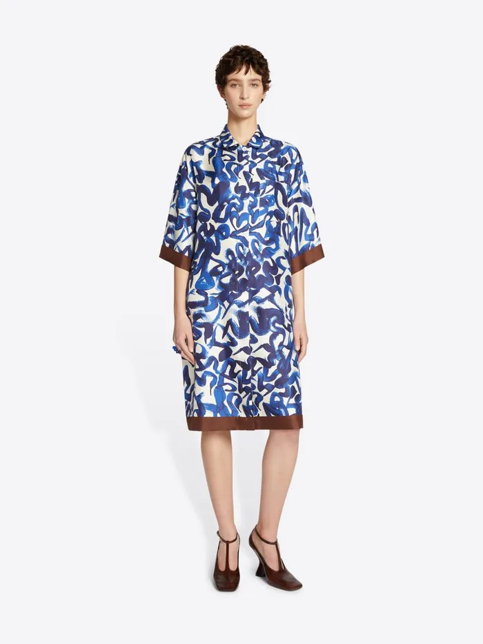 Women Dries Van Noten Dresses Silk Shirt Dress