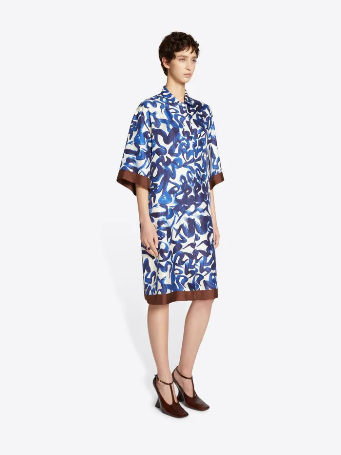 Women Dries Van Noten Dresses Silk Shirt Dress