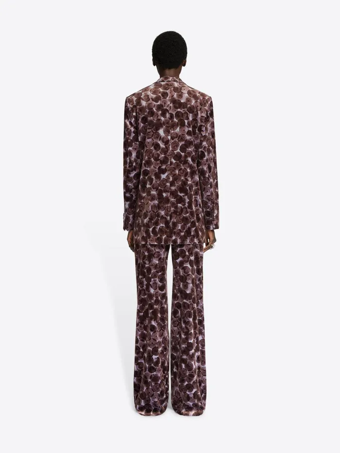 Women Dries Van Noten Pants Printed Velvet Pants