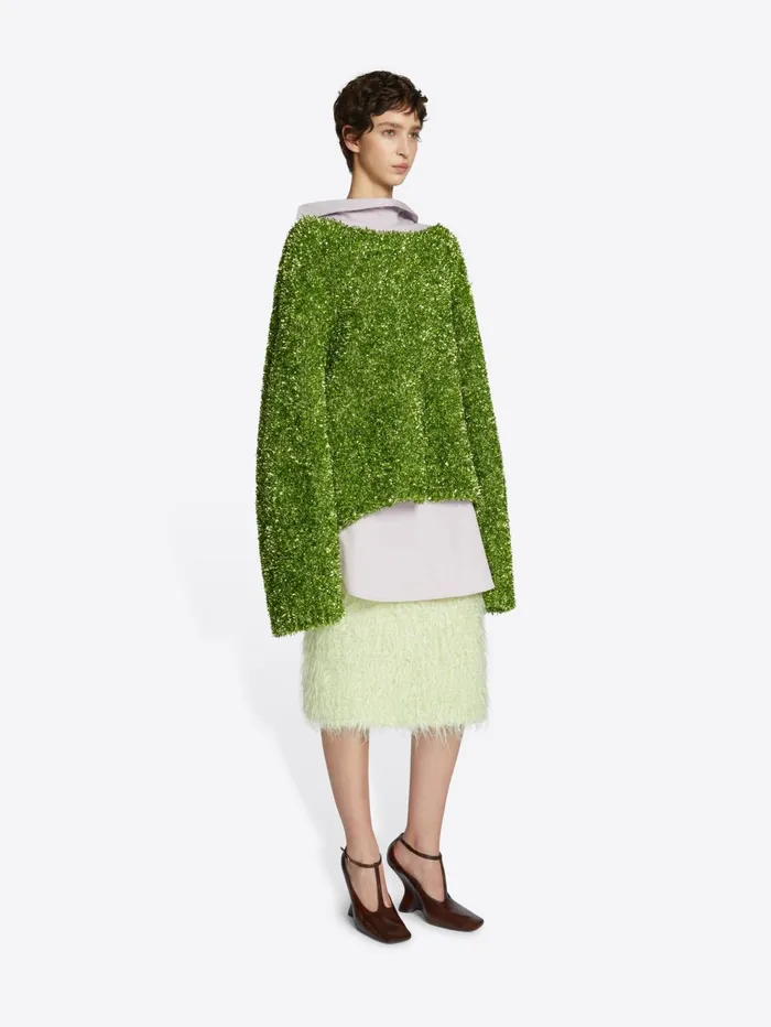 Women Dries Van Noten Skirts Faux Fur Skirt