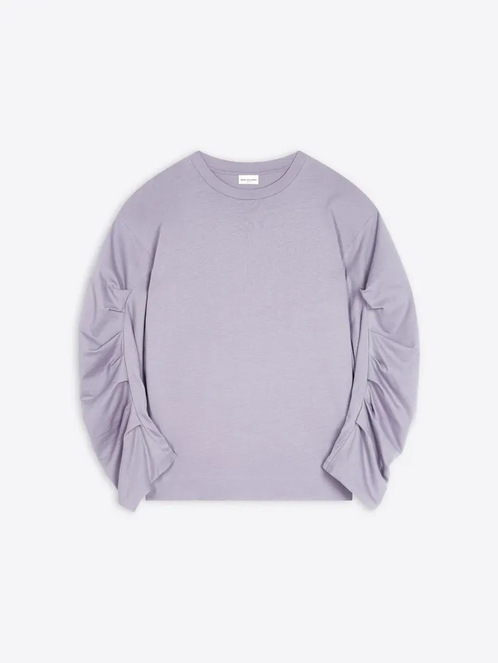Women Dries Van Noten Tshirts and Sweatshirts Pleated Sleeves Tshirt