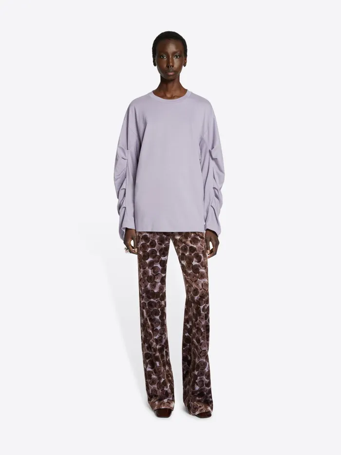 Women Dries Van Noten Tshirts and Sweatshirts Pleated Sleeves Tshirt