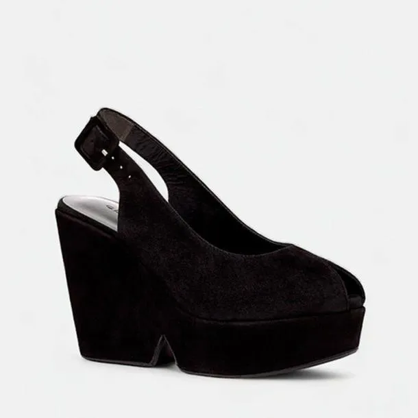 Women DYLAN Suede Black Clergerie Wedges
