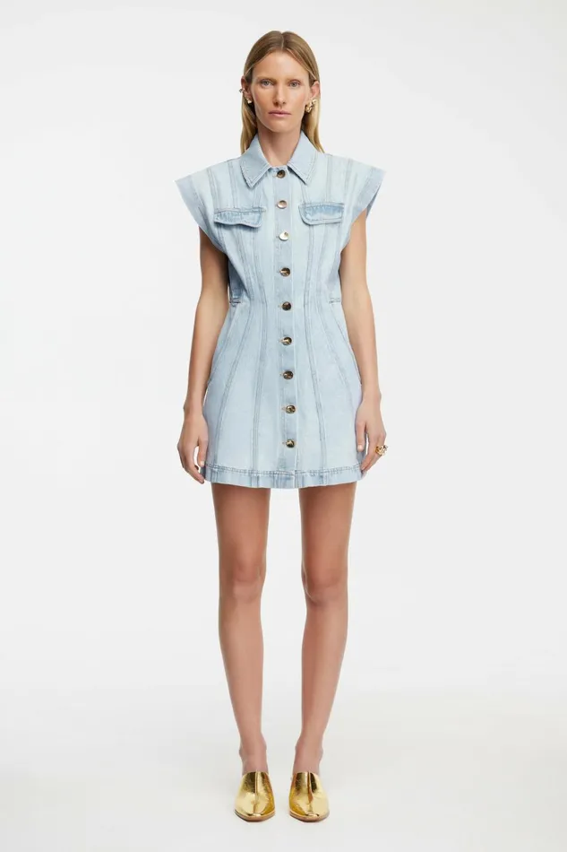 Women EAGLETON MINI DRESS Ice Blue Acler Mini Dresses
