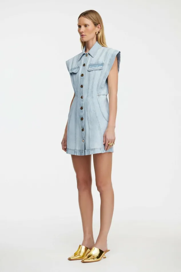 Women EAGLETON MINI DRESS Ice Blue Acler Mini Dresses