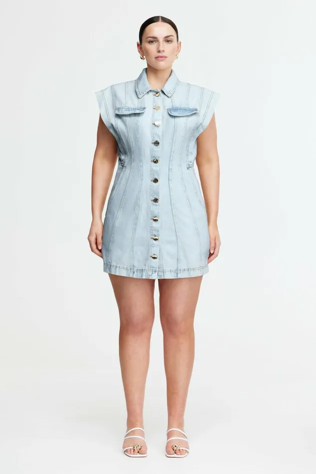 Women EAGLETON MINI DRESS Ice Blue Acler Mini Dresses