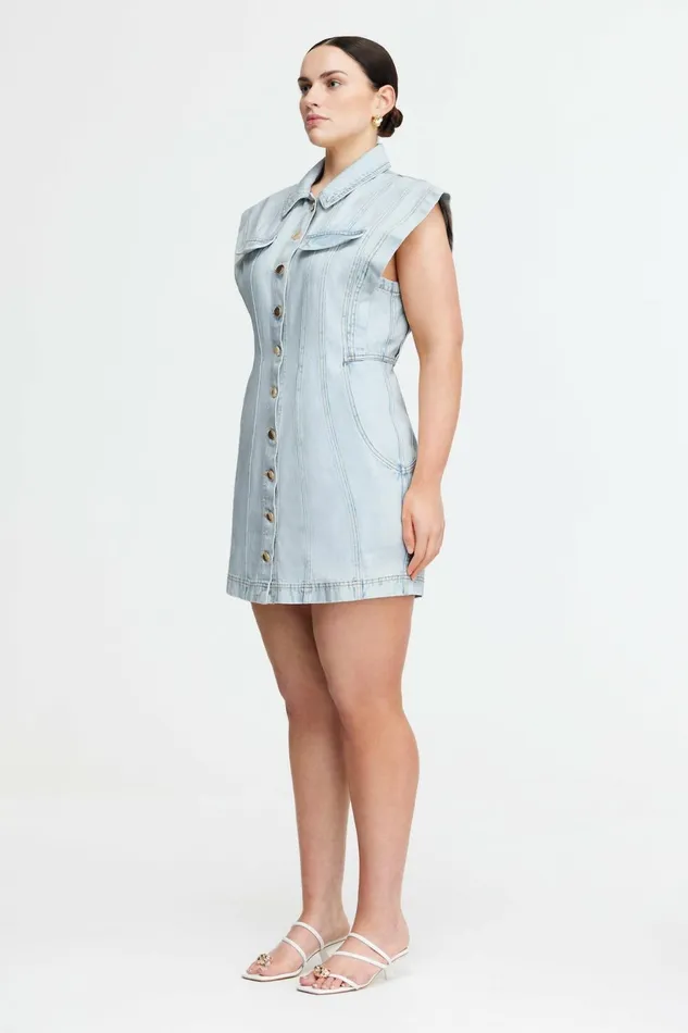 Women EAGLETON MINI DRESS Ice Blue Acler Mini Dresses