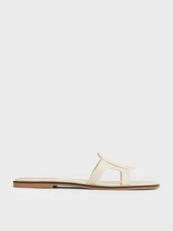 Women Easley CutOut Slide Sandals 8211 Chalk CHARLES and KEITH Sandals
