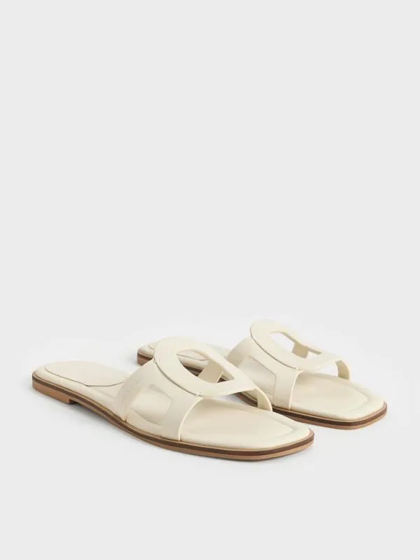 Women Easley CutOut Slide Sandals 8211 Chalk CHARLES and KEITH Sandals
