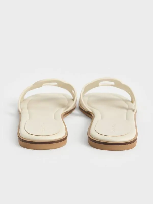 Women Easley CutOut Slide Sandals 8211 Chalk CHARLES and KEITH Sandals