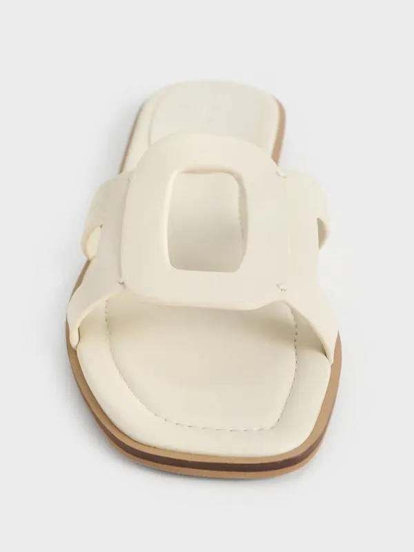Women Easley CutOut Slide Sandals 8211 Chalk CHARLES and KEITH Sandals