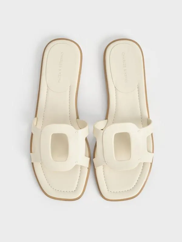Women Easley CutOut Slide Sandals 8211 Chalk CHARLES and KEITH Sandals
