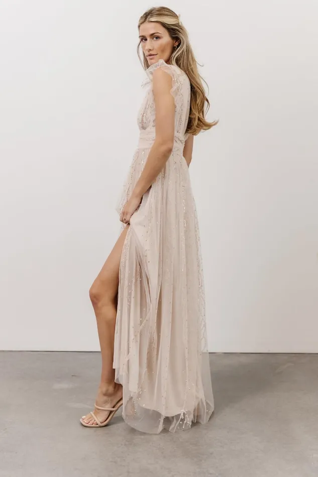 Women Embellished Sequin Baltic Born Annika Sequin Mesh Maxi Dress Nude Blush Women Embellished Sequin Baltic Born Annika Sequin Mesh Maxi Dress Nude Blush