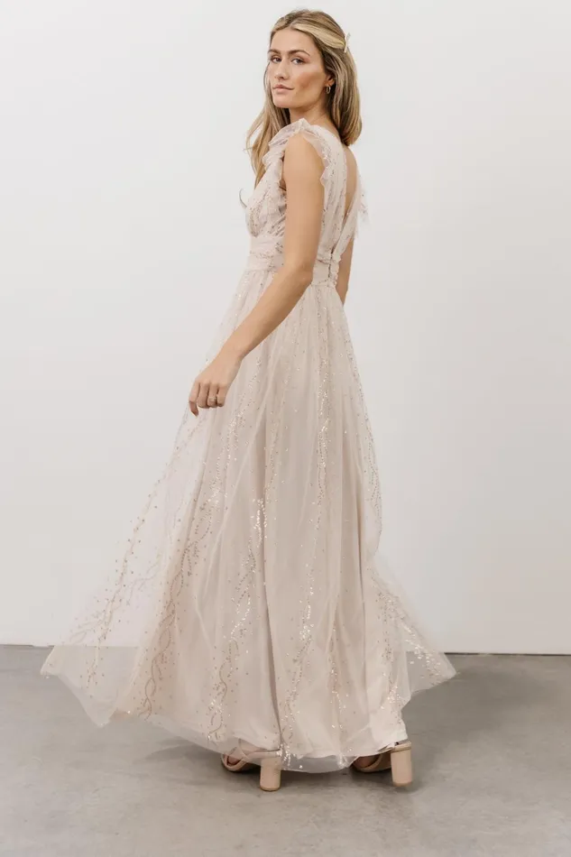 Women Embellished Sequin Baltic Born Annika Sequin Mesh Maxi Dress Nude Blush Women Embellished Sequin Baltic Born Annika Sequin Mesh Maxi Dress Nude Blush