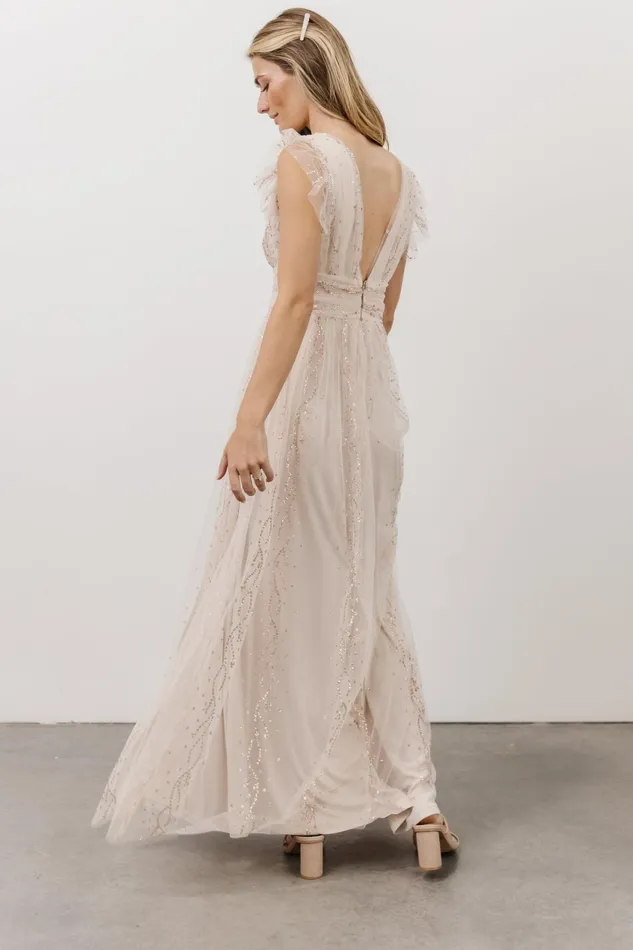 Women Embellished Sequin Baltic Born Annika Sequin Mesh Maxi Dress Nude Blush Women Embellished Sequin Baltic Born Annika Sequin Mesh Maxi Dress Nude Blush