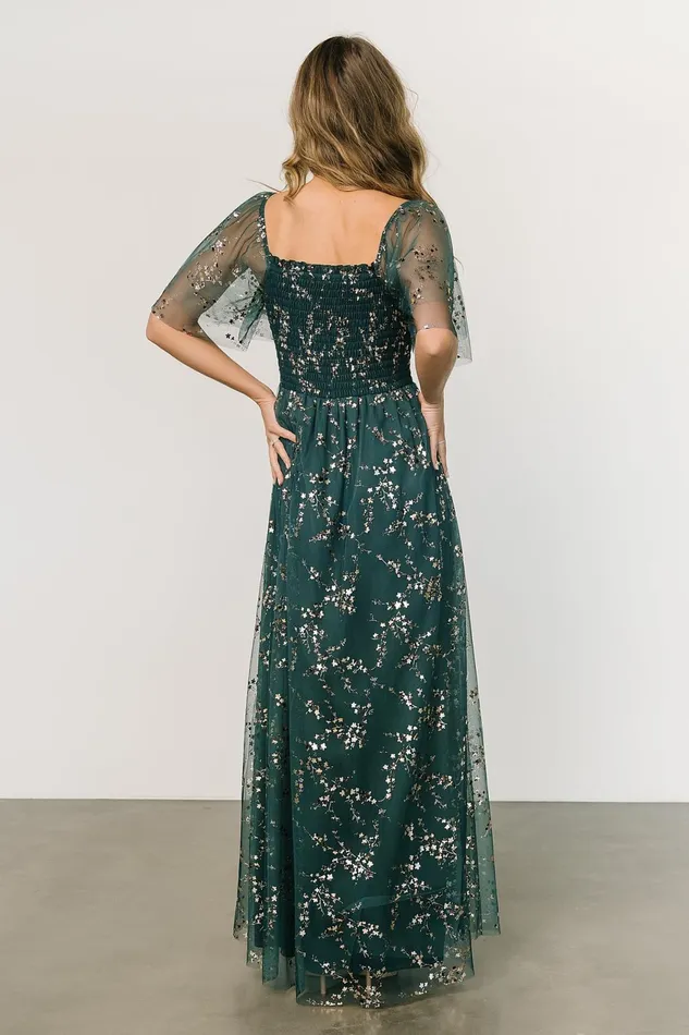 Women Embellished Sequin Baltic Born Cassandra Tulle Maxi Dress Green Gold Women Embellished Sequin Baltic Born Cassandra Tulle Maxi Dress Green Gold