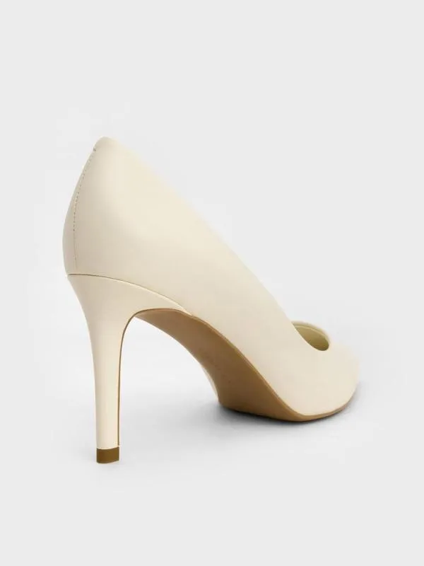 Women Emmy PointedToe Stiletto Pumps 8211 Chalk CHARLES and KEITH Heels