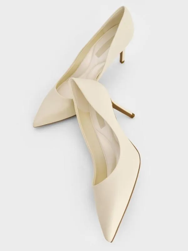 Women Emmy PointedToe Stiletto Pumps 8211 Chalk CHARLES and KEITH Heels
