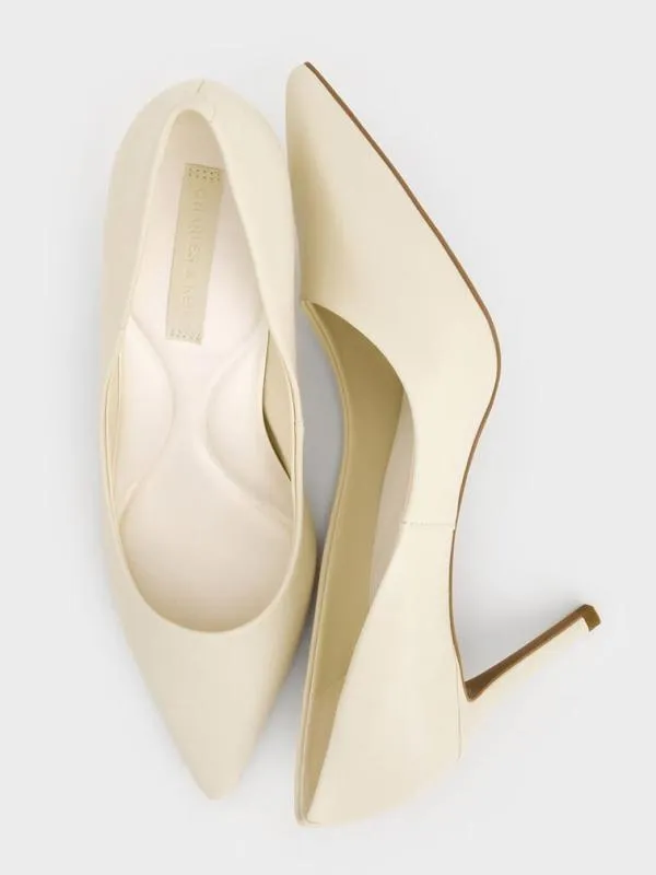 Women Emmy PointedToe Stiletto Pumps 8211 Chalk CHARLES and KEITH Heels