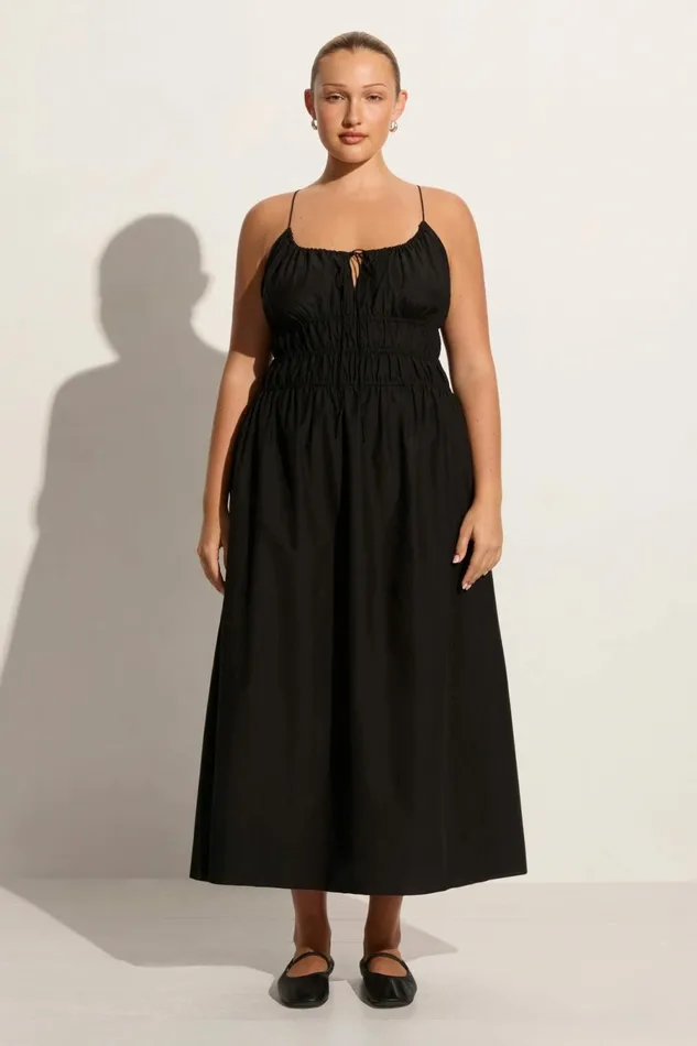 Women Faithfull The Brand Dresses Carinna Midi Dress Black 8211 Faithfull The Brand