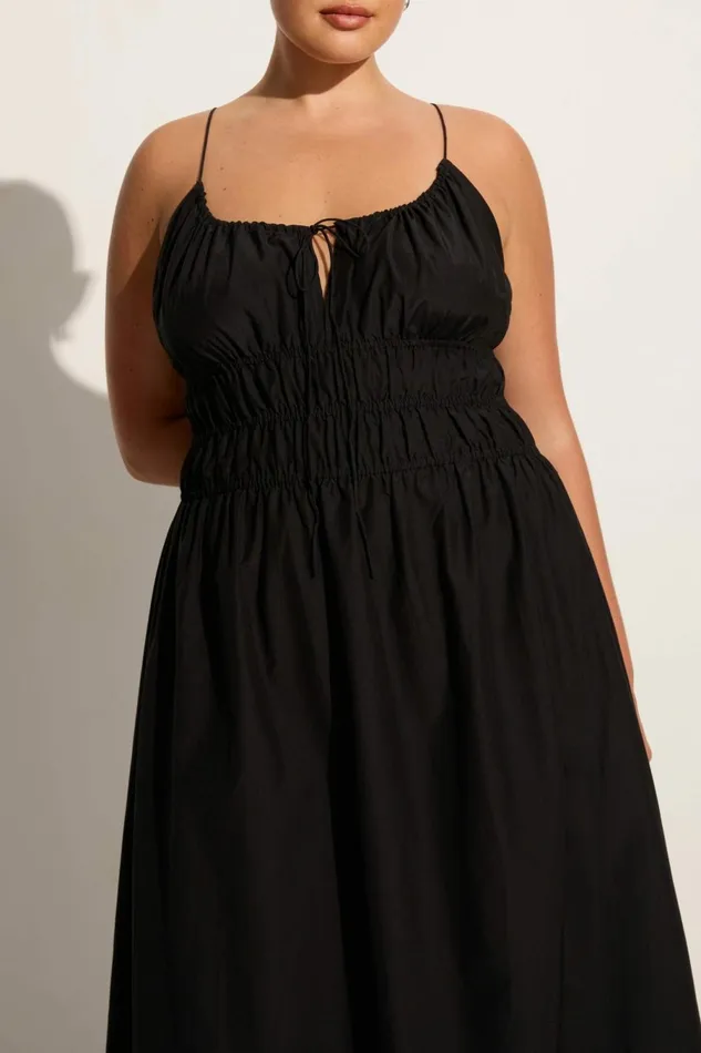 Women Faithfull The Brand Dresses Carinna Midi Dress Black 8211 Faithfull The Brand