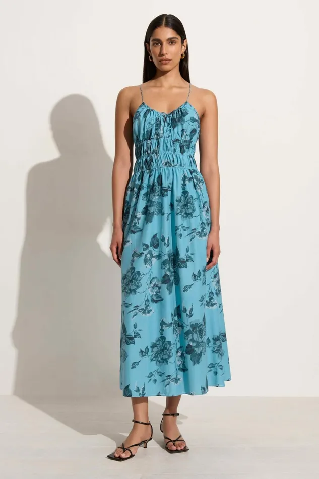 Women Faithfull The Brand Dresses Carinna Midi Dress Cierra Floral 8211 Faithfull The Brand