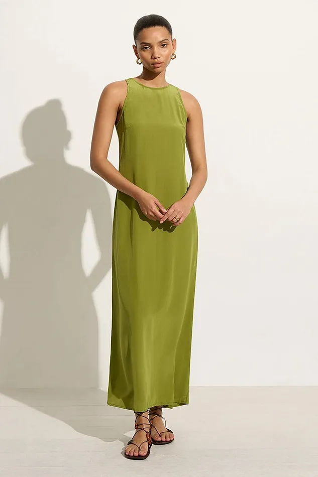 Women Faithfull The Brand Dresses Esposende Midi Dress Palm Green 8211 Faithfull The Brand